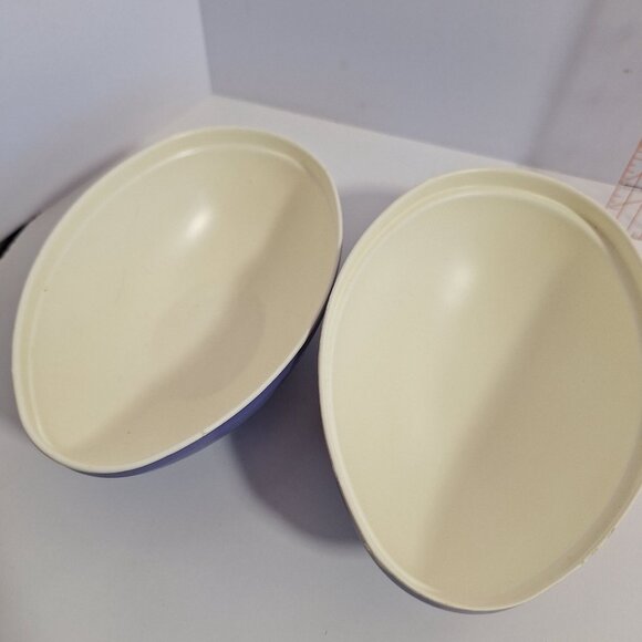 Easter Bunny Egg Basket Flowers Purple 5.5" Plastic Blow Mold Ullman Co - Picture 12 of 13